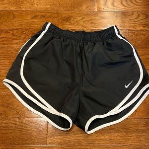 Nike Dri Fit small black and white athletic running shorts built in underwear